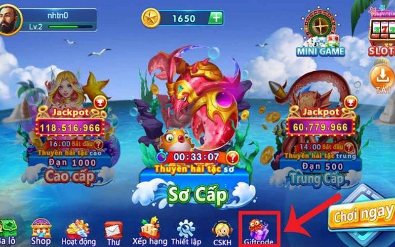 Hình ảnh cách nhận Giftcode game bắn cá Jackpot từ các chương trình khuyến mãi.