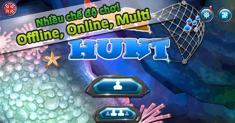 Hình ảnh game Bắn cá ăn xu với giao diện bắt mắt và nhiều loại súng.